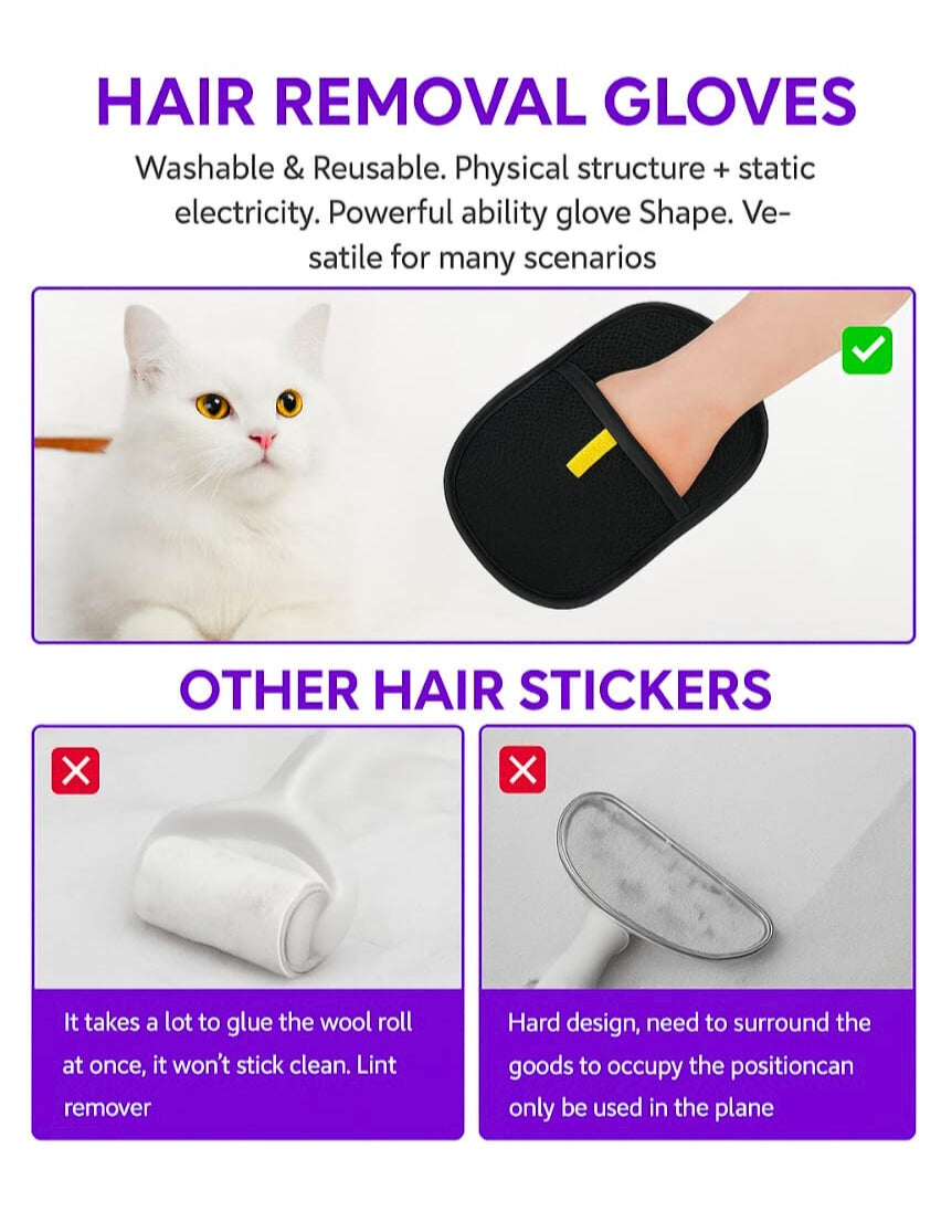 Reusable Pet Hair Removal Gloves